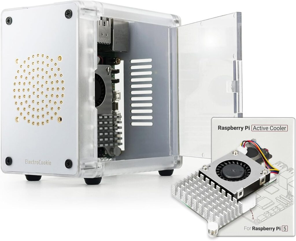 Raspberry Pi 5 in White Mini PC Case